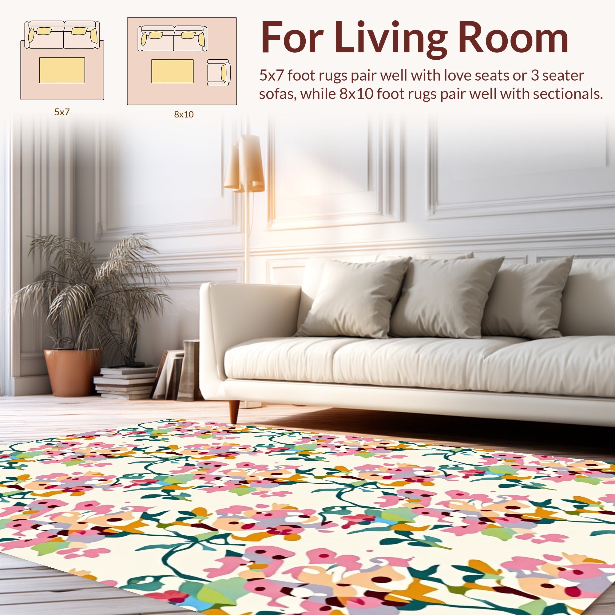 Artistic Blooming Floral Pattern Rug
