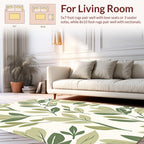 Green Leafy Botanical Pattern Rug
