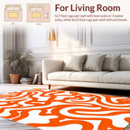 Orange Wavy Abstract Lines Pattern Rug