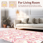 Elegant Pink Floral Pattern Design Rug