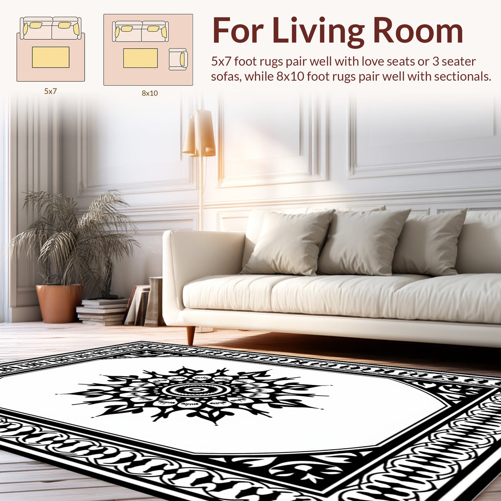 Ornate Floral Mandala Pattern Rug