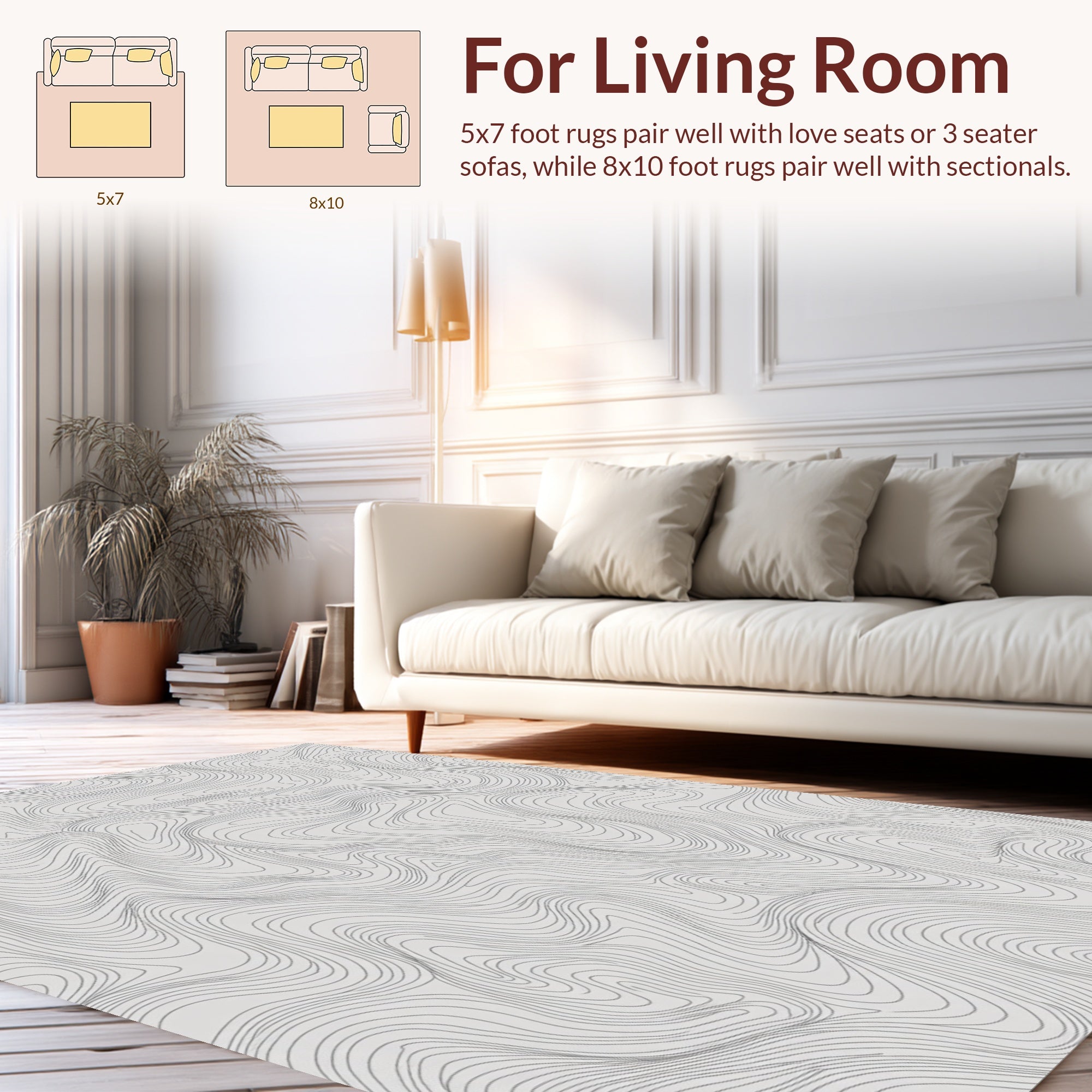 Contour Lines Abstract Pattern Rug