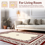 Ornate Floral Border Cream Rug