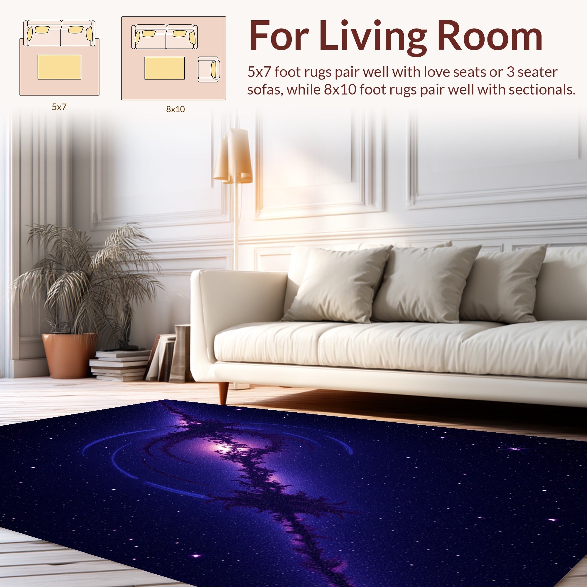 Cosmic Nebula Fractal Pattern Rug