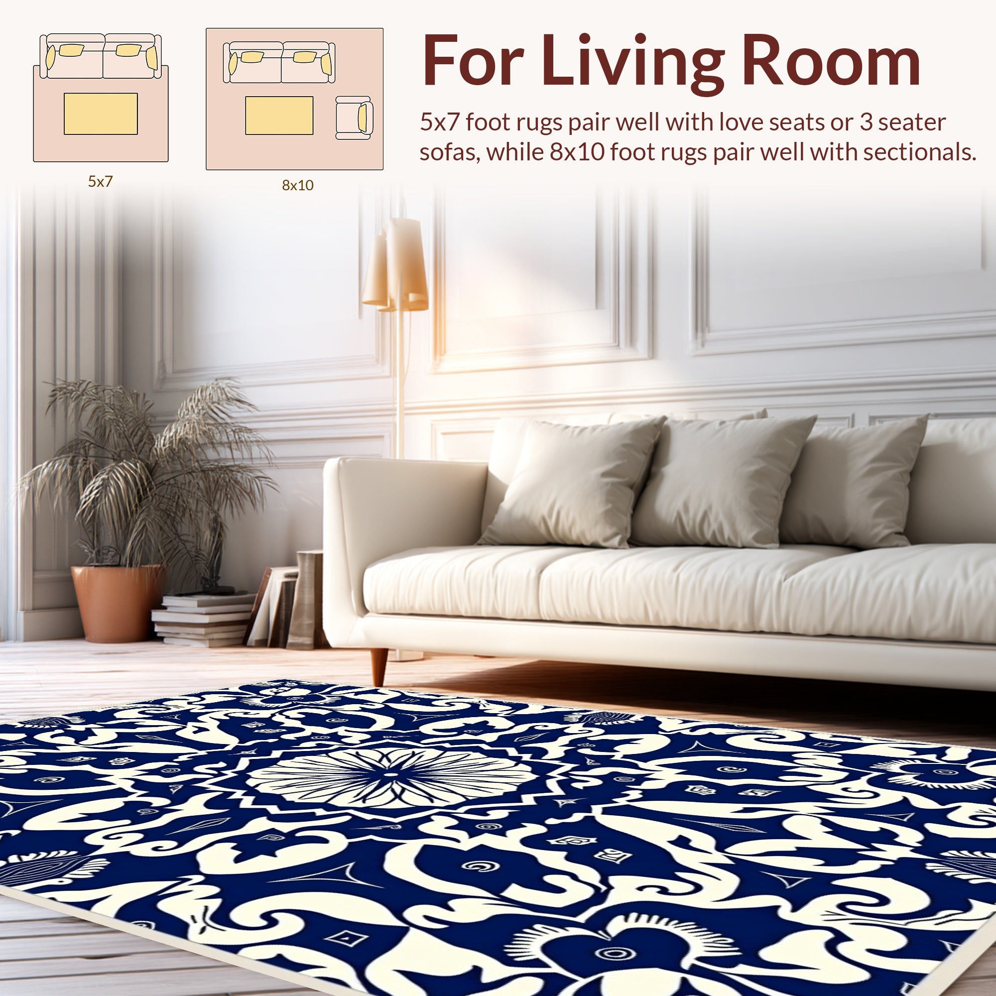 Intricate Floral Mandala Design Rug