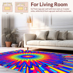 Vibrant Starburst Geometric Abstract Design Rug