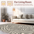 Abstract Black Swirls Beige Pattern Rug