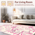 Pink Floral Swirl Pattern Rug