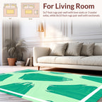 Teal Abstract Brushstroke Pattern Rug