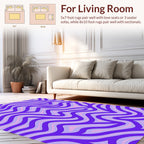 Abstract Wavy Purple Pink Lines Rug