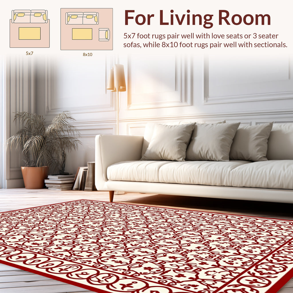 Intricate Floral Patterned Textile Design Rug