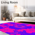Vibrant Floral Wave Pattern Rug