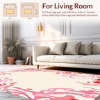 Whimsical Pink Abstract Floral Pattern Rug