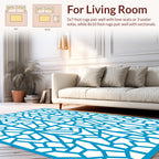 Geometric Blue Abstract Pattern Rug