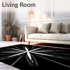 Symmetrical Starburst In White And Grey Rug