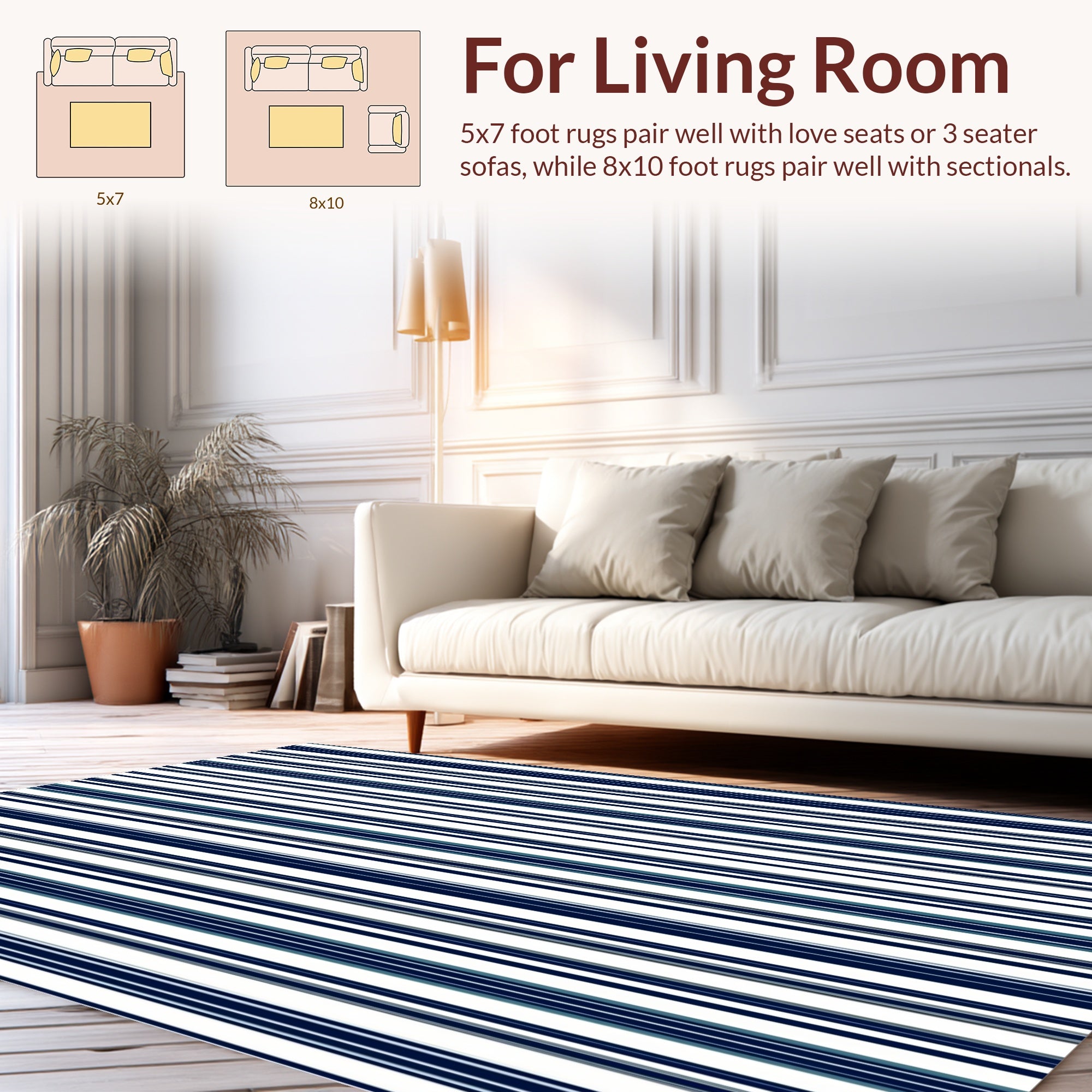 Classic Vertical Stripe Pattern Rug