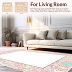 Whimsical Abstract Floral Pattern Design Rug