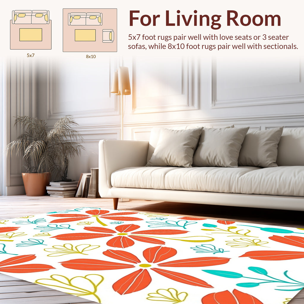 Bold Floral Motif Rug