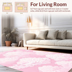 Soft Pink Floral Cloud Pattern Rug