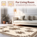 Classic Floral Scrollwork Mandala Design Rug