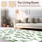 Green Leaf Branch Pattern Design Rug