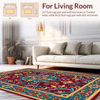 Intricate Floral Medallion Red Rug