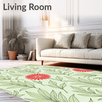 Red Daisy Vine Pattern Rug