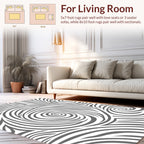 Flowing Gray Swirl Pattern Rug