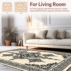 Elegant Black Floral Symmetry Rug