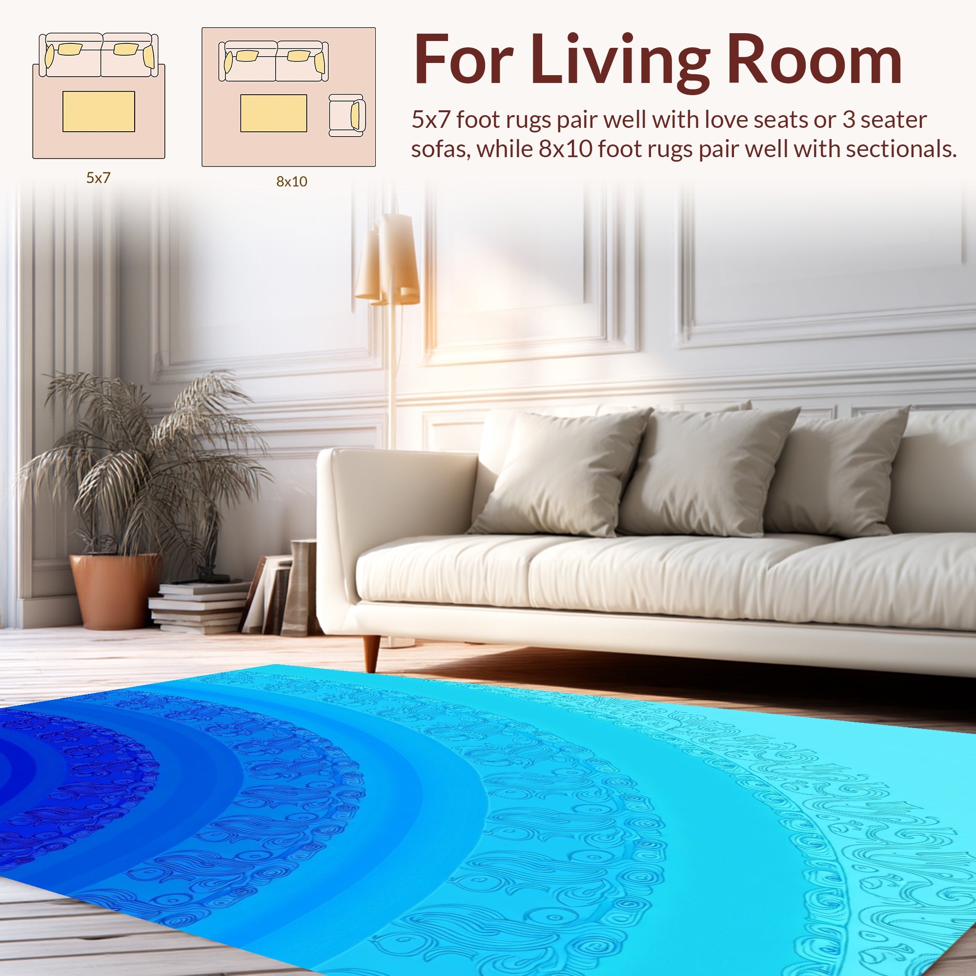 Oceanic Gradient Intricate Pattern Rug