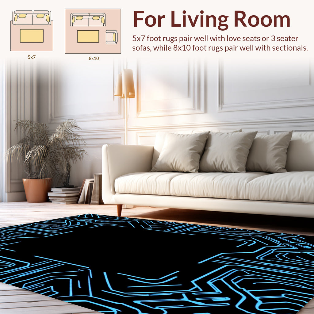 Circuit Board Lines Abstract Rug