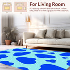 Bold Blue Blob Pattern Decor Rug