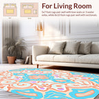 Pastel Geometric Mandala Pattern Rug