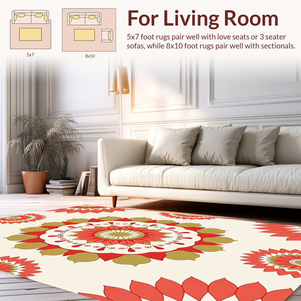 Floral Mandala Pattern Rug