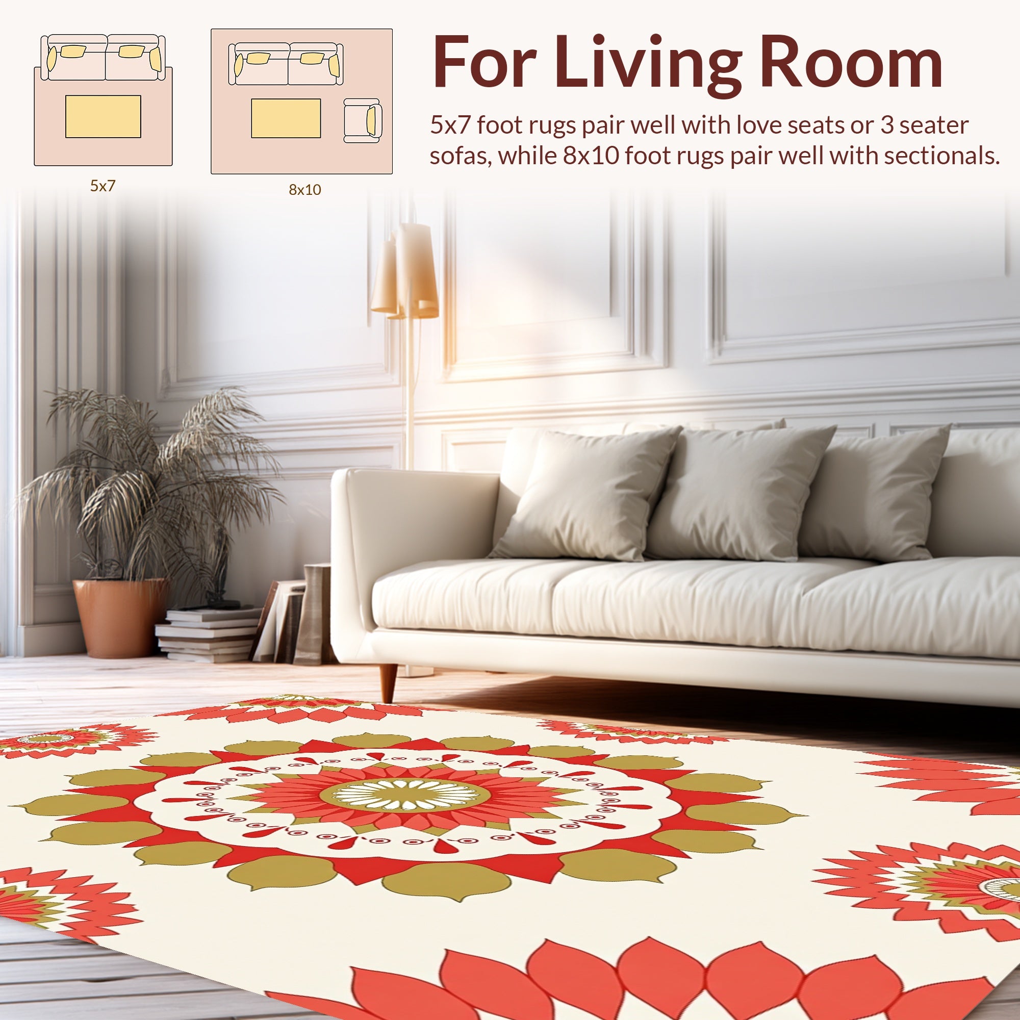 Floral Mandala Pattern Rug