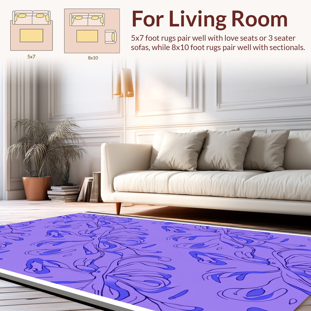 Abstract Swirling Floral Pattern Rug