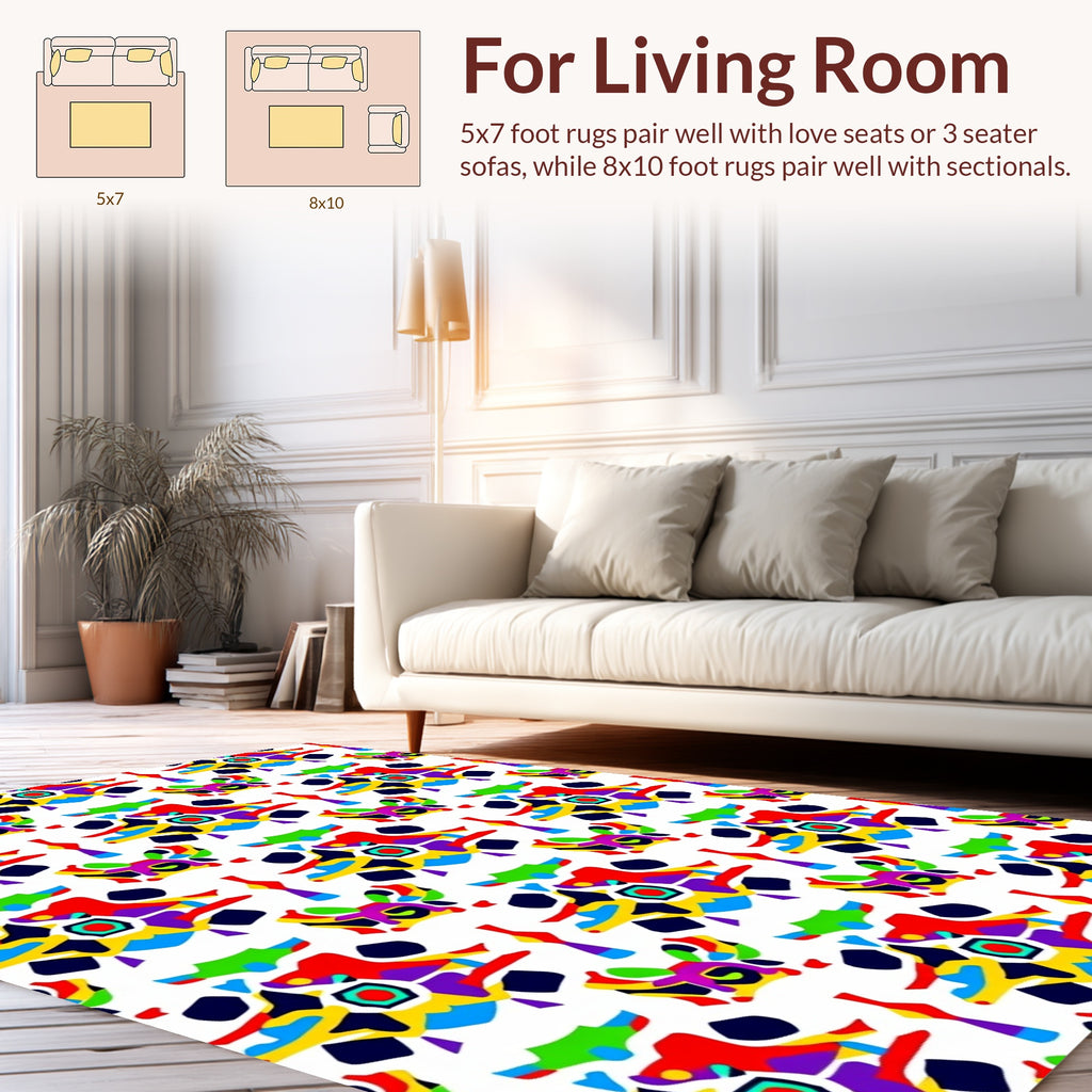Vibrant Geometric Pattern Kaleidoscope Rug