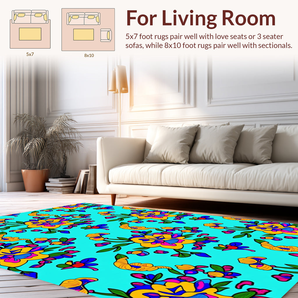 Vibrant Floral Pattern Rug
