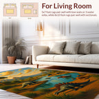 Prehistoric Scene River Valley Rug