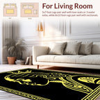 Golden Regal Portrait Pattern Rug