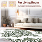 Classic Damask Floral Scroll Pattern Rug