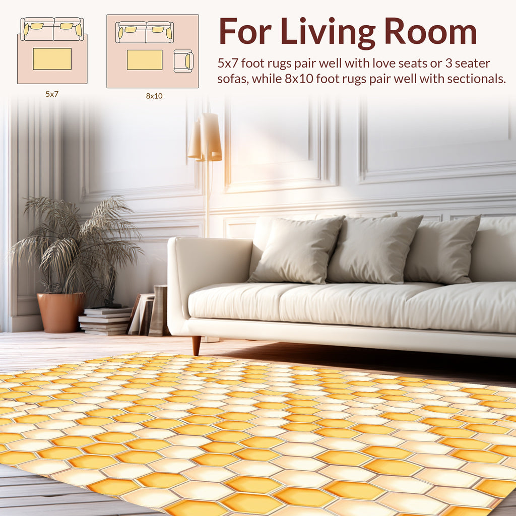 Honeycell Geometric Diamond Shape Rug