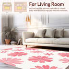 Dotted Floral Pattern Pink Rug
