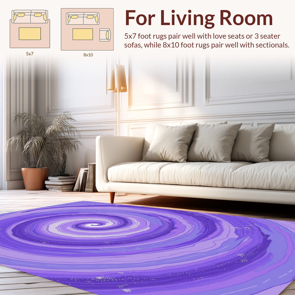 Purple Swirl Glitter Pattern Rug