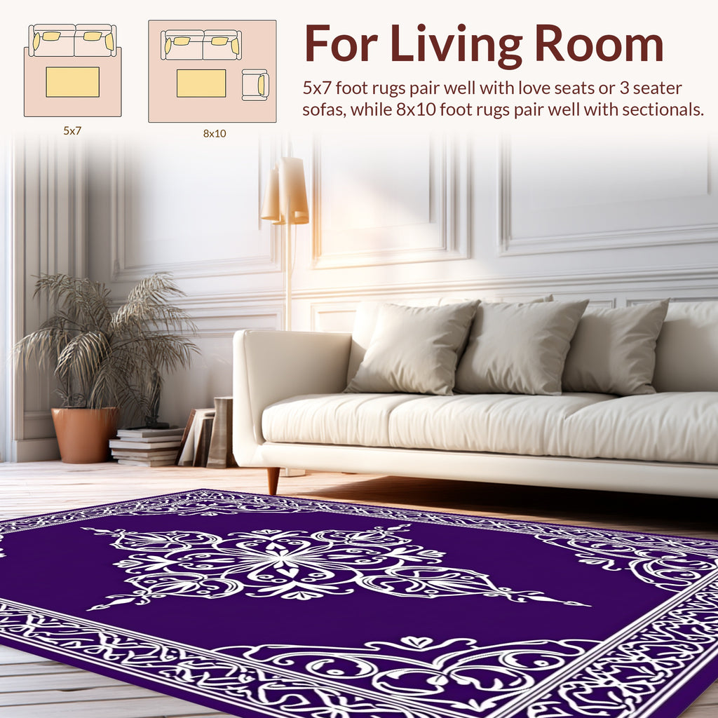 Intricate Paisley Floral Border Design Rug