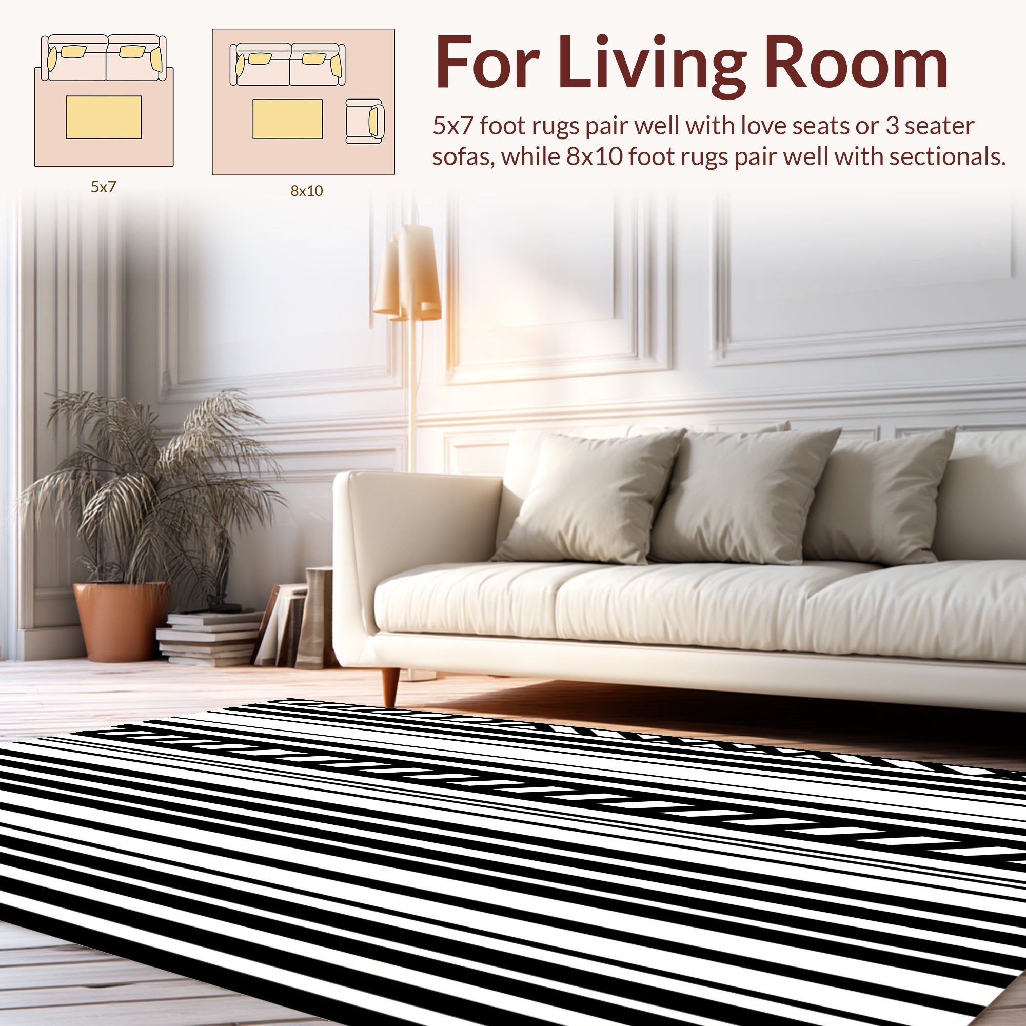 Bold Vertical Stripe Design Rug