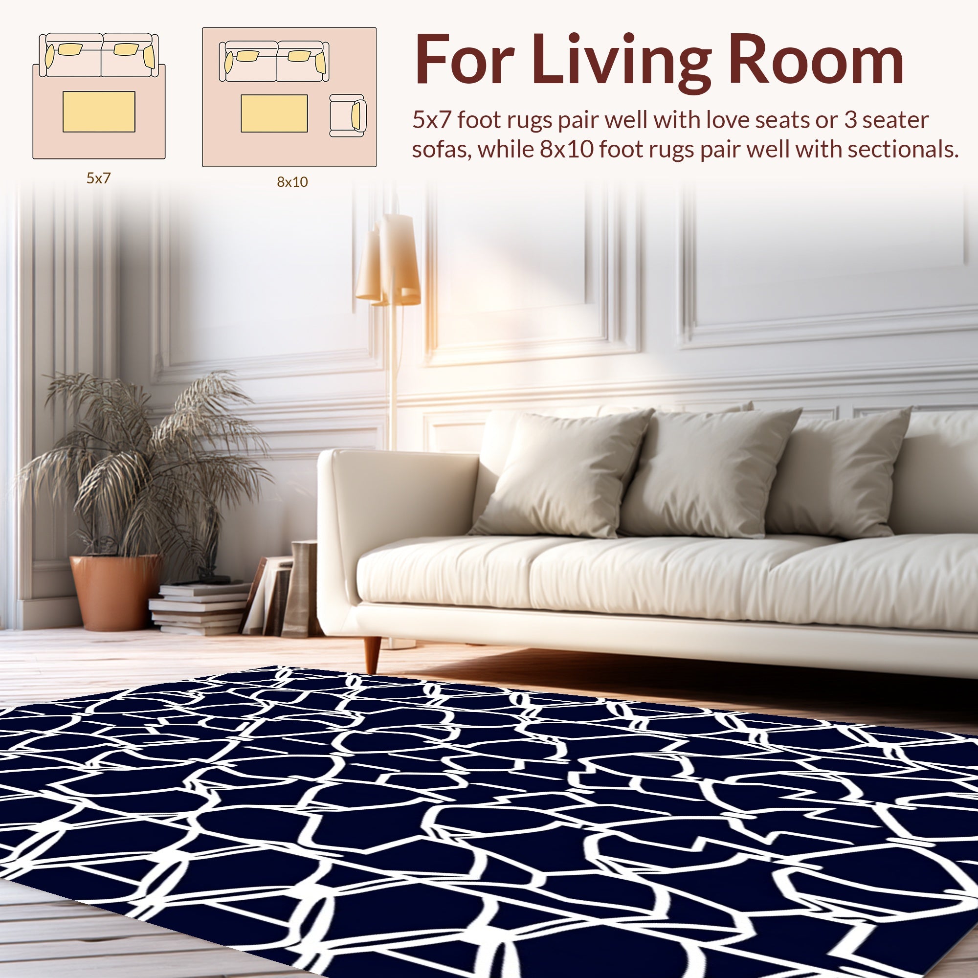 Modern Geometric Lattice Design Rug