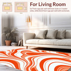 Orange Curving Stripe Abstract Rug