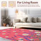 Pink Daisy Lavender Floral Pattern Rug