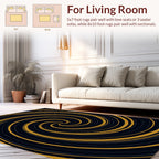 Dark Gold Swirl Abstract Pattern Rug